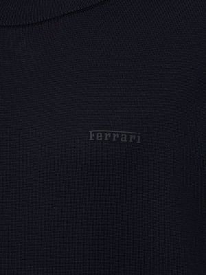 Suéter de seda de algodón de punto Ferrari azul