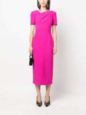 Sukienka midi asymetryczna Roland Mouret różowa