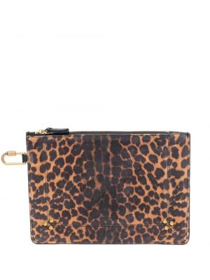 Peňaženka s potlačou s leopardím vzorom Jérôme Dreyfuss hnedá