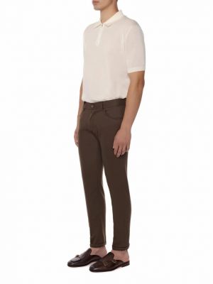 Шерстяные классические брюки Pantaloni Torino коричневые