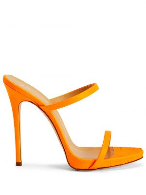 Papuci tip mules din piele Giuseppe Zanotti portocaliu