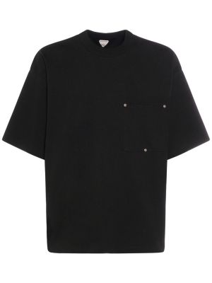Koszulka bawełniana z dżerseju Bottega Veneta czarna