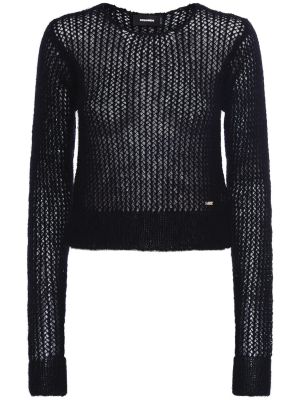 Moherowy sweter Dsquared2 czarny