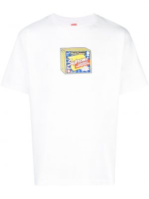 T-krekls ar apdruku Supreme balts