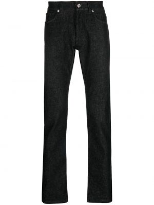 Křišťálové straight fit džíny Versace černé