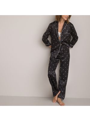Pijama con lunares con estampado La Redoute Collections Negro