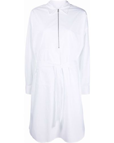 Vestido camisero con cremallera Mm6 Maison Margiela blanco