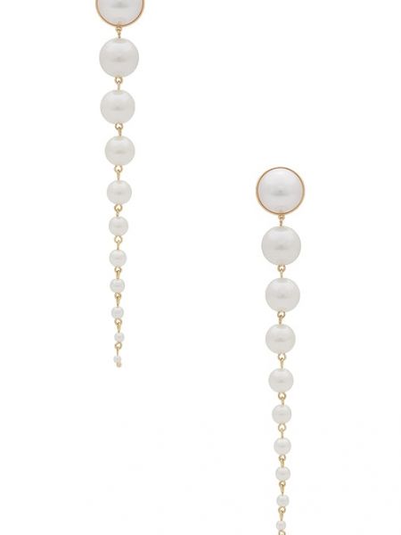 Boucles d'oreilles avec perles avec pierres découratives à boucle Ettika blanc