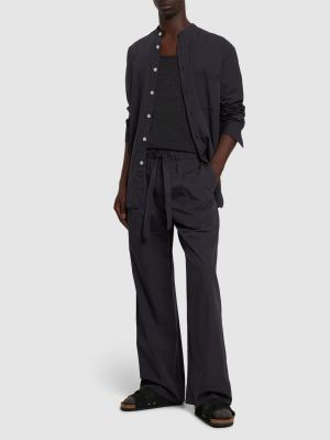 Pantaloni oversize plisate Birkenstock Tekla negru