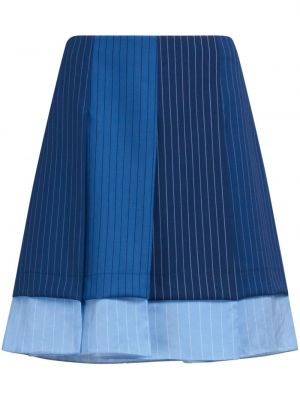 Prugasta vunena mini suknja Marni plava
