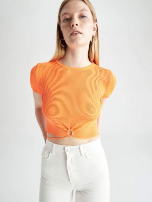 Slim fit priliehavý pulóver Defacto oranžová