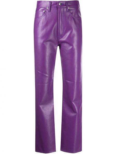 Ravne hlače Agolde vijolična