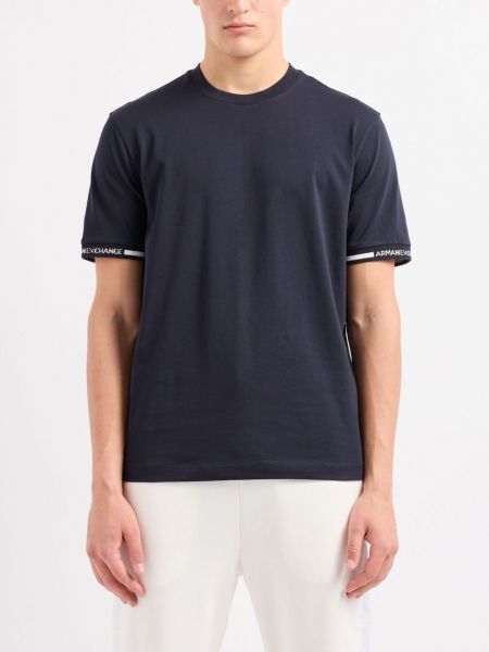 T-shirt en coton à imprimé Armani Exchange bleu