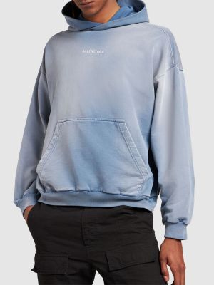 Jersey de algodón con capucha de tela jersey Balenciaga azul