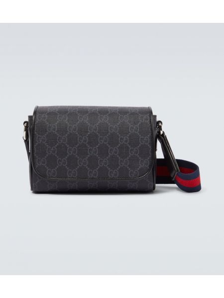 Mini borsa di pelle di ecopelle Gucci nero