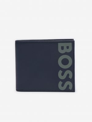 Kožená peněženka Boss modrá