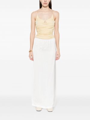 Saténové dlouhá sukně Fabiana Filippi bílé