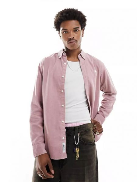Вельветовая рубашка Carhartt Wip розовая