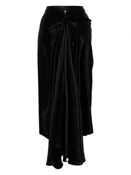 Saténové midi sukně A.w.a.k.e. Mode černé