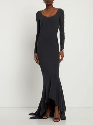 Šifonové hodvábne dlouhé šaty Dolce & Gabbana čierna