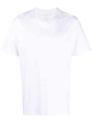 Bílé bavlněné tričko s kulatým výstřihem Majestic Filatures