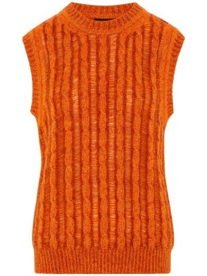 Pull sans manches en tricot en mohair Agr orange
