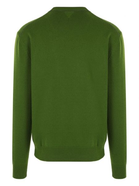Dzianinowy sweter z okrągłym dekoltem Bottega Veneta zielony