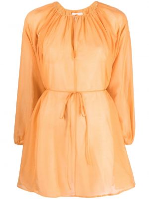 Jedwabna sukienka bawełniana Manebi pomarańczowa