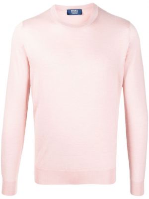 Pull col rond Fedeli rose