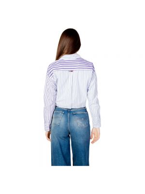 Koszula jeansowa z długim rękawem Tommy Jeans fioletowa