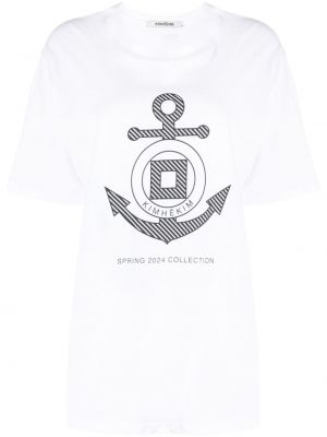 T-shirt en coton à imprimé Kimhekim