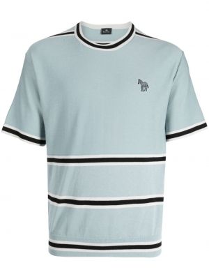 T-shirt a righe zebrato Paul Smith blu