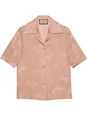 Шелковая рубашка Gucci, розовая