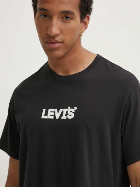 Koszulka bawełniana z nadrukiem Levi's szara