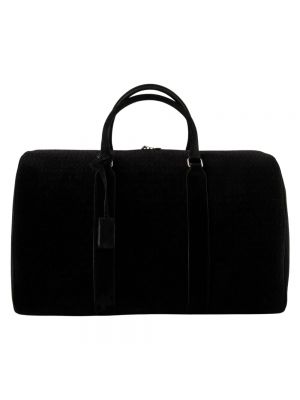 Welurowa torba podróżna Saint Laurent czarna