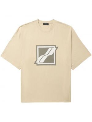 Βαμβακερή μπλούζα με σχέδιο We11done μπεζ