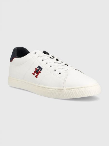Sneakersy skórzane Tommy Hilfiger białe