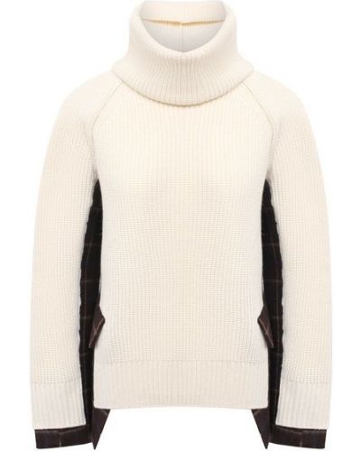 Шерстяной свитер Sacai, белый