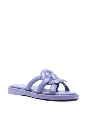 Kožené sandály bez podpatku Coach fialové
