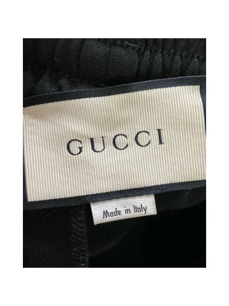 Spodnie bawełniane Gucci Vintage czarne