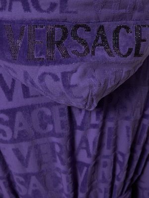 Kristály kapucnis fürdőköpeny Versace lila