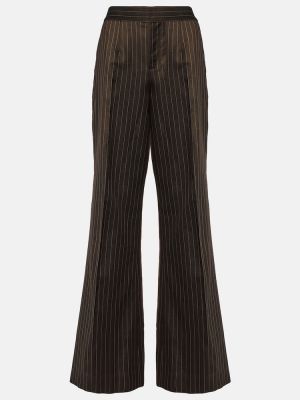 Vlněné kalhoty relaxed fit Jean Paul Gaultier hnědé