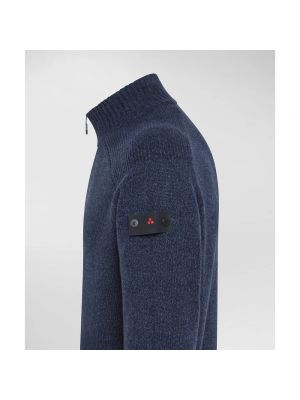 Jersey cuello alto de lana con cuello alto de tela jersey Peuterey azul