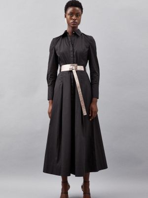 Хлопковое длинное платье Karen Millen черное