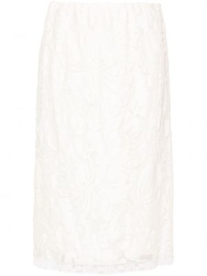 Midi suknja s cvjetnim printom Nº21 bijela