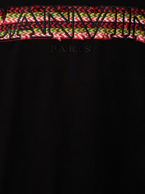 Βαμβακερή μπλούζα με κέντημα Lanvin μαύρο