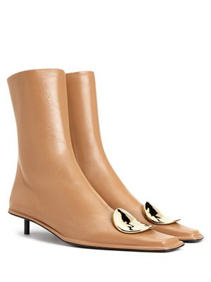 Кожаные ботинки Jil Sander коричневые