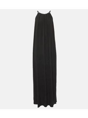 Sukienka długa z dżerseju Max Mara czarna