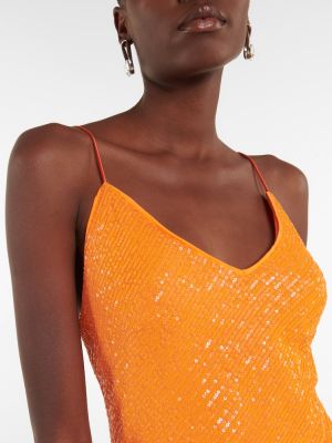 Ασύμμετρη μίντι φόρεμα Rotate Birger Christensen πορτοκαλί