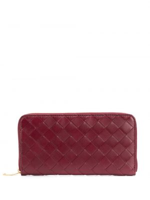 Pletená peňaženka Bottega Veneta červená